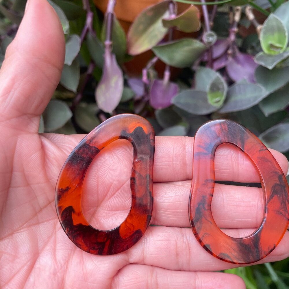 Rio Resin Hooped Post Earrings Amber Sceats